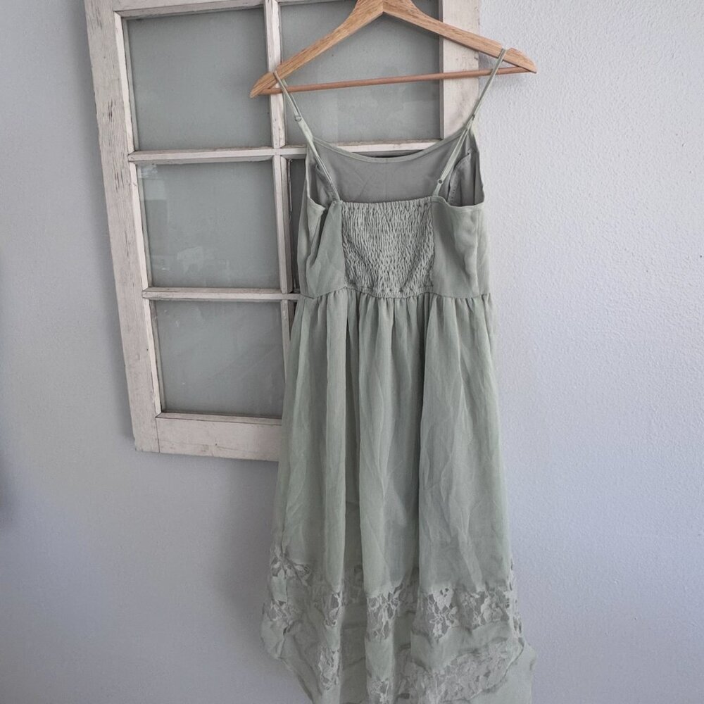Band of Gypsies Sage Green Lace Inset High-Low Dress Wedding Guest Bridesmaid - Picture 16 of 16